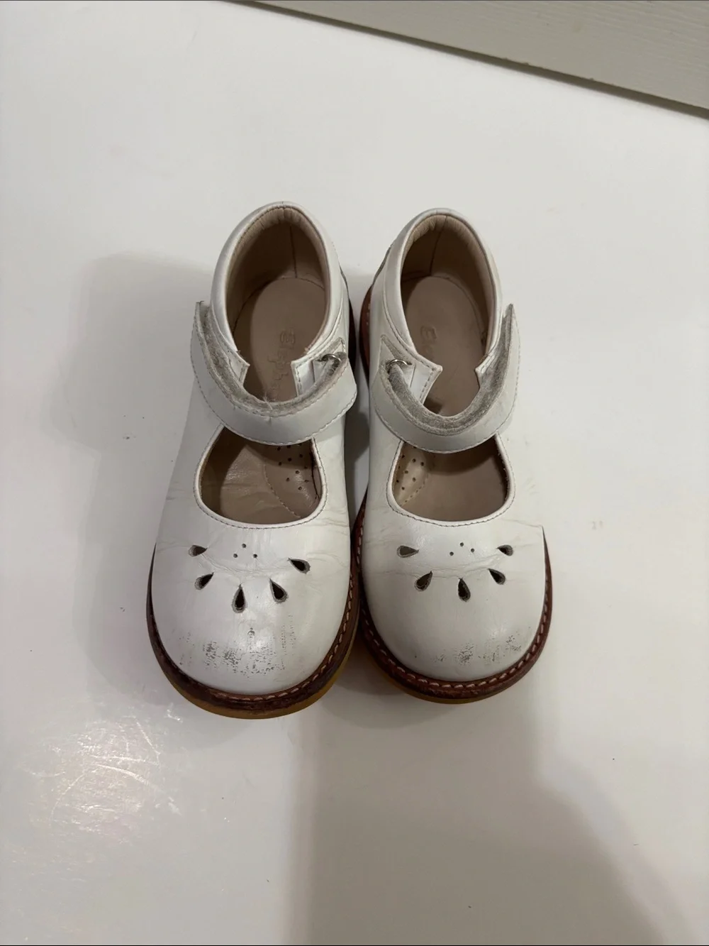 Elephantito White Girls Mary Jane Dress Shoes
